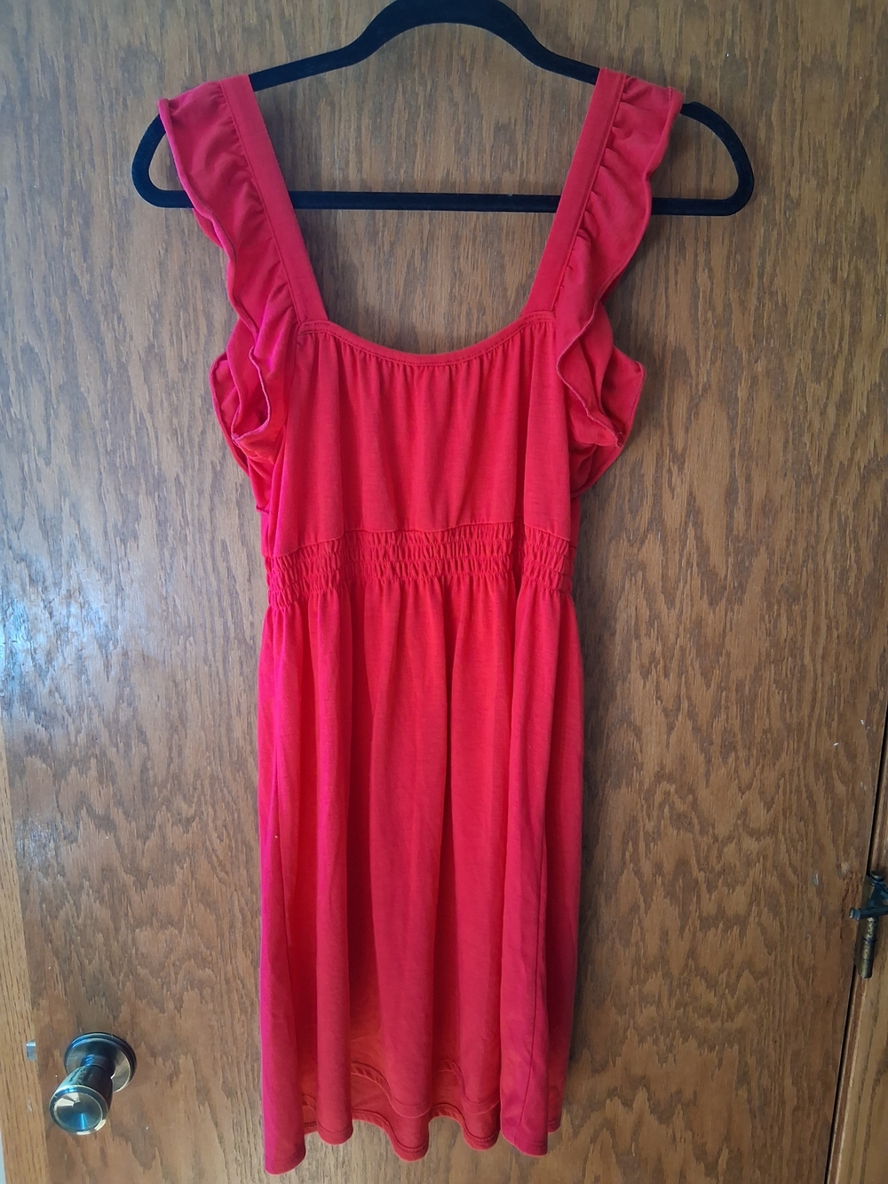Red Ruffle Strap Sundress - Picture 3 of 8